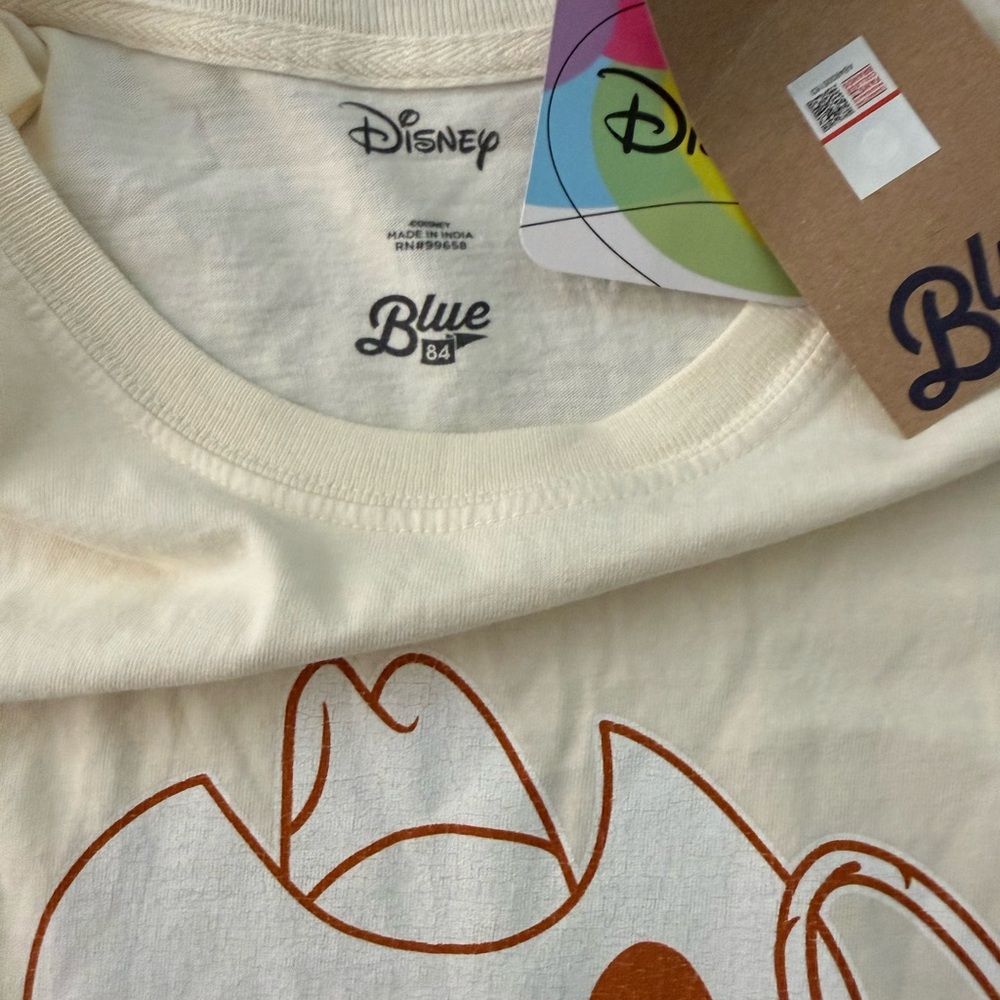 NEW Disney X Blue 84 'Texas' Mickey Mouse RARE Ivory T-Shirt Adult Size Small - Picture 2 of 4